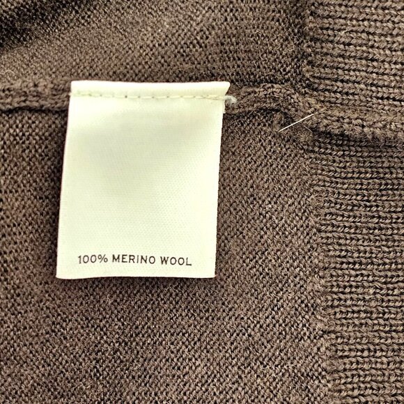 Halogen Laine Wool V Neck Cardigan Sweater Hip Pockets Women S Chocolate Brown - Picture 9 of 10